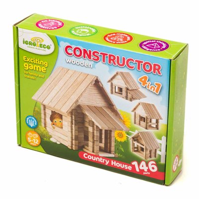 Конструктор дерев'яний для дітей Заміський будиночок 4в1 794099575 фото