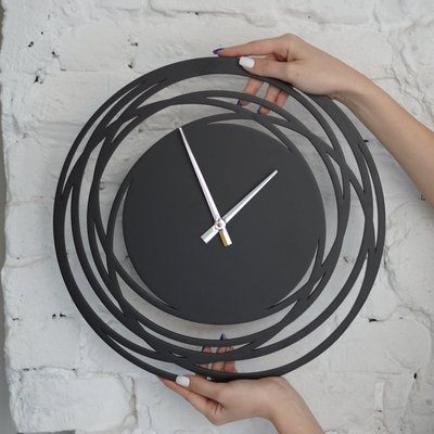 Чорний настінний годинник Moku Shirakawa (38 x 38 см) Shirakawa 38 фото