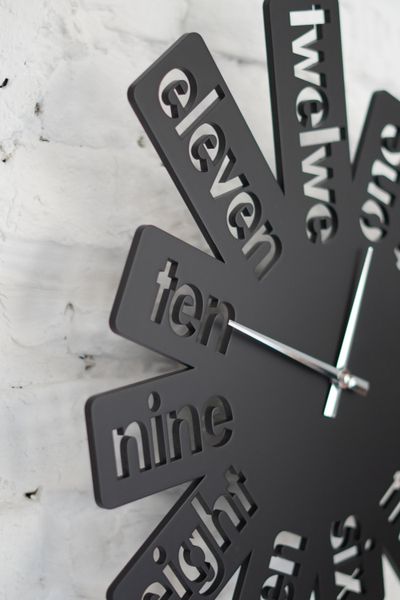 Чорний настінний годинник Moku Taito (38 x 38 см) Taito 2.0 38 фото