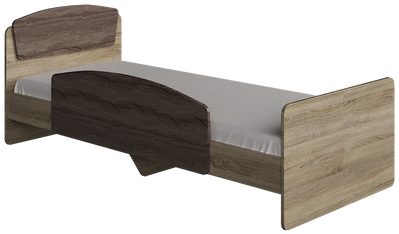 Ліжко Асторія-2 з бічною огорожею 80х190, Дуб Сонома, Трюфель 145 фото