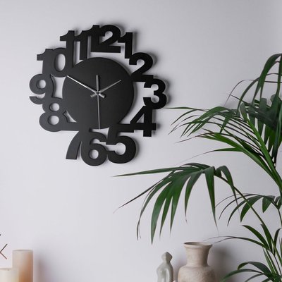 Чорний настінний годинник Moku Nakameguro (38 x 38 см) Nakameguro 38 фото