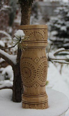 Дерев'яна ваза різьблена, ваза дерев'яна для декору, ваза декоративна, ваза з дерева 2043307059 фото