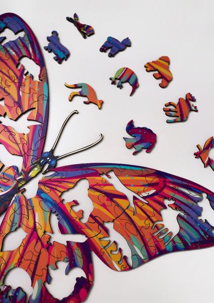 Дерев'яний пазл Moku Modern Butterfly S (24 x 15,5 см, 47 деталей) Butterfly S фото
