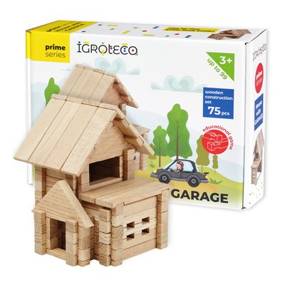 Конструктор дерев'яний для дітей Будиночок з гаражем 75 дет. 794024064 фото