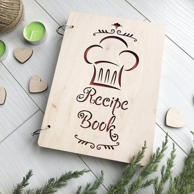 Дерев'яна книга для запису кулінарних рецептів 708249089 фото