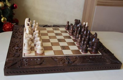 Шахи+шашки+нарди, подарунковий набір, шахи різьблені, 50*50 см 2062199490 фото
