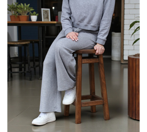 Напівбарний дерев'яний табурет для кухні КОМФОРТ Круглий стілець без спинки з дерева для кафе, бара Висота 50см Полісандр