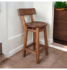 Високий дерев'яний стілець зі спинкою Барний табурет з натурального дерева для високої барної стійки Дублін 630