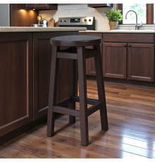 Високий барний стілець із дерева для бару паба, кафе Табурет круглий дерев'яний без спинки ПАБ Стандарт h75 Чорний