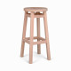 Високий барний стілець КОМФОРТ з дерева для барів, пабів, кафе, кухні Табурет круглий дерев'яний без спинки h75см Бежевий