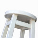 Напівбарний дерев'яний табурет для кухні КОМФОРТ Круглий стілець без спинки з дерева для кафе, бара Висота 50см Білий