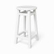 Напівбарний дерев'яний табурет для кухні КОМФОРТ Круглий стілець без спинки з дерева для кафе, бара Висота 50см Білий
