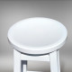 Напівбарний дерев'яний табурет для кухні КОМФОРТ Круглий стілець без спинки з дерева для кафе, бара Висота 50см Білий