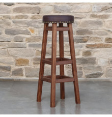 Високий барний табурет з м'яким сидінням Дерев'яний стілець для барної стійки для кухні, бару ПАБу коричневий 940