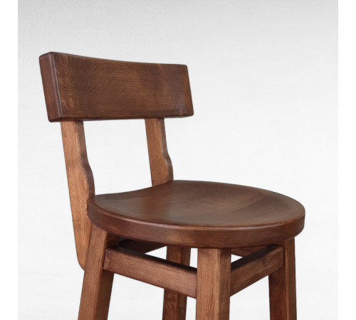 Високий дерев'яний стілець зі спинкою Барний табурет з натурального дерева для високої барної стійки Дублін 750