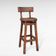 Високий дерев'яний стілець зі спинкою Барний табурет з натурального дерева для високої барної стійки Дублін 750