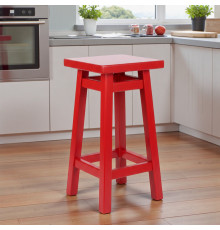 Кухонний дерев'яний табурет для кухні Стілець із натурального дерева Табурета кухонна маленька Мілан Червоний