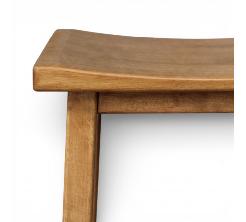 Дерев’яний барний табурет з натурального дерева в сучасному стиліі Стілець широкий ПАБ Хвиля Нова h70