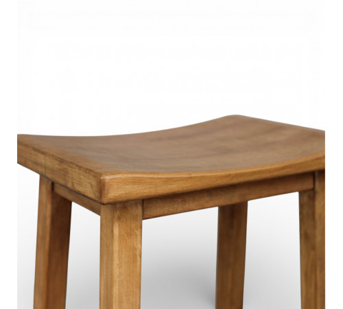 Дерев’яний барний табурет з натурального дерева в сучасному стиліі Стілець широкий ПАБ Хвиля Нова h70