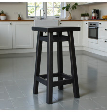 Кухонний дерев'яний табурет для кухні Стілець із натурального дерева Табурета кухонна маленька Мілан Чорний
