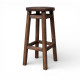 Високий барний стілець КОМФОРТ з дерева для барів, пабів, кафе, кухні Табурет круглий дерев'яний без спинки h75см Полісандр