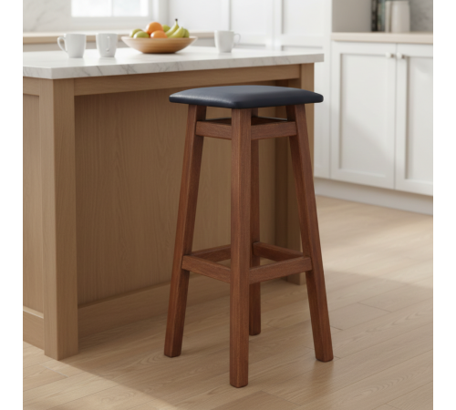 Високий дерев'яний табурет з м'яким сидінням для барної стійки Мілан М32 Напівбарний стілець для кухні, бару, кафе 750