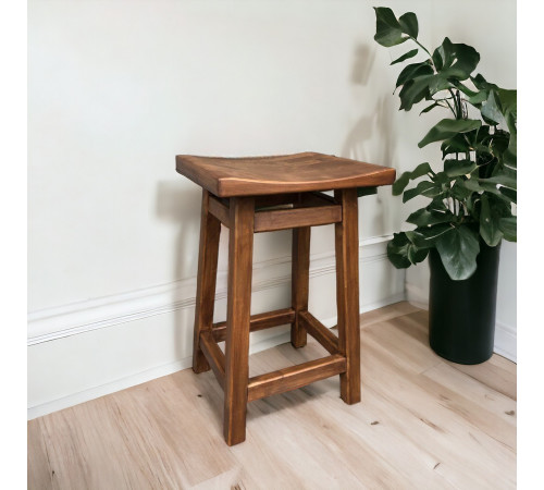 Дерев'яний напівбарний табурет ХВИЛЯ Стілець з дерева Табуретка для пабу, кафе, бару, кухні Висота 58см