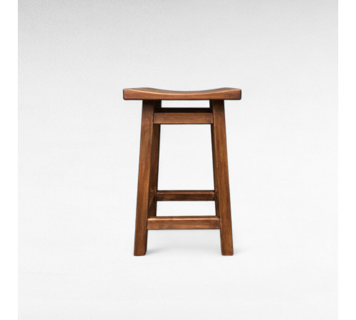 Дерев'яний напівбарний табурет ХВИЛЯ Стілець з дерева Табуретка для пабу, кафе, бару, кухні Висота 58см
