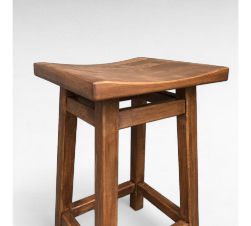 Дерев'яний напівбарний табурет ХВИЛЯ Стілець з дерева Табуретка для пабу, кафе, бару, кухні Висота 58см