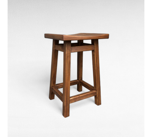 Дерев'яний напівбарний табурет ХВИЛЯ Стілець з дерева Табуретка для пабу, кафе, бару, кухні Висота 58см