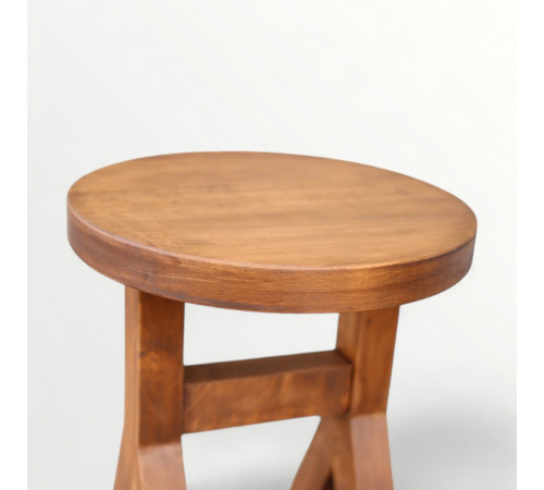 Табурет дерев'яний для кухні, кафе Табуретка з круглим сидінням Дизайнерський стілець з натурального дерева