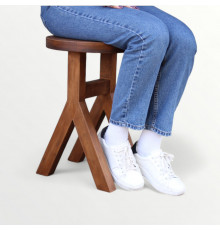 Табурет дерев'яний для кухні, кафе Табуретка з круглим сидінням Дизайнерський стілець з натурального дерева
