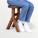 Табурет дерев'яний для кухні, кафе Табуретка з круглим сидінням Дизайнерський стілець з натурального дерева
