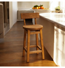 Дерев'яний стілець зі спинкою Напівбарний табурет з натурального дерева для високої барної стійки Дублін 750
