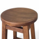 Напівбарний дерев'яний табурет для кухні КОМФОРТ Круглий стілець без спинки з дерева для кафе, бара Висота 50см Горіх темний