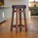 Табурет з м'яким круглим сидінням Дерев'яний стілець з м'якою сидушкою для кухні, бару ПАБу коричневий 620
