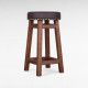 Табурет з м'яким круглим сидінням Дерев'яний стілець з м'якою сидушкою для кухні, бару ПАБу коричневий 620