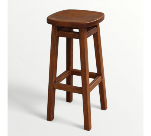 Дерев'яний барний стілець h75см Осака Табурет квадратний високий з натурального дерева