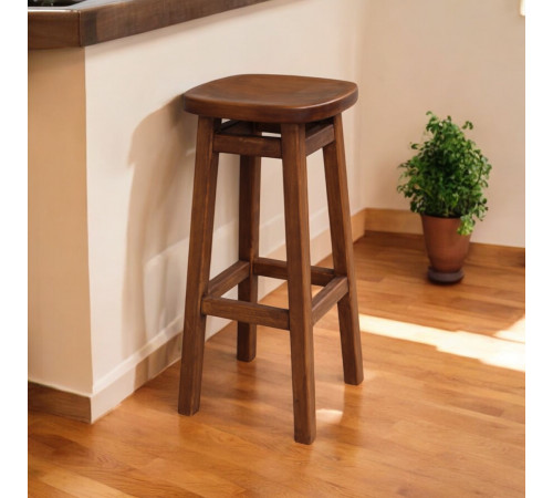 Дерев'яний барний стілець h75см Осака Табурет квадратний високий з натурального дерева