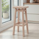 Високий дерев'яний табурет із квадратним сидінням для барної стійки Полубарний стілець для кухні, бару, кафе Мілан Натуральний сві
