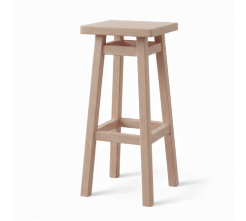 Високий дерев'яний табурет із квадратним сидінням для барної стійки Полубарний стілець для кухні, бару, кафе Мілан Натуральний сві