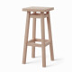 Високий дерев'яний табурет із квадратним сидінням для барної стійки Полубарний стілець для кухні, бару, кафе Мілан Натуральний сві