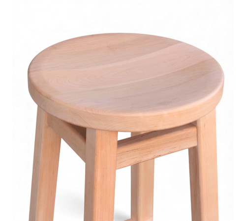Напівбарний дерев'яний табурет для кухні КОМФОРТ Круглий стілець без спинки з дерева для кафе, бара Висота 50см