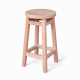 Напівбарний дерев'яний табурет для кухні КОМФОРТ Круглий стілець без спинки з дерева для кафе, бара Висота 50см