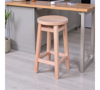 Напівбарний дерев'яний табурет для кухні КОМФОРТ Круглий стілець без спинки з дерева для кафе, бара Висота 50см