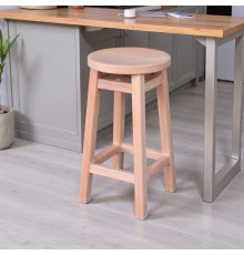 Напівбарний дерев'яний табурет для кухні КОМФОРТ Круглий стілець без спинки з дерева для кафе, бара Висота 50см