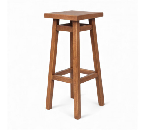 Високий дерев'яний табурет з квадратним сидінням для барної стійки Напівбарний стілець для кухні, бару, кафе Мілан