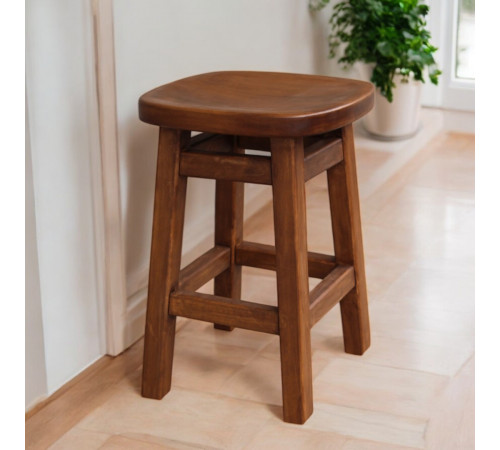 Дерев'яний кухонний табурет Осака Квадратний стілець без спинки з натурального дерева Висота 50см