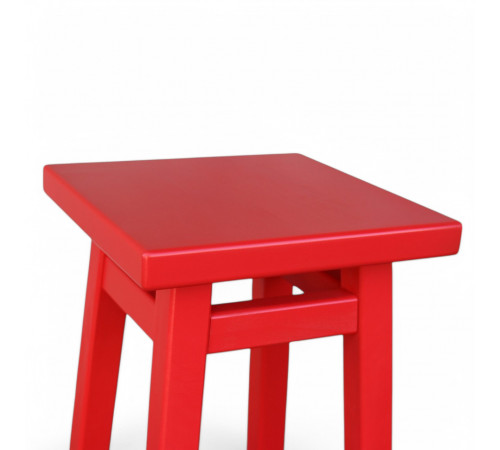 Високий дерев'яний табурет із квадратним сидінням для барної стійки Полубарний стілець для кухні, бару, кафе Мілан Червоний