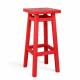 Високий дерев'яний табурет із квадратним сидінням для барної стійки Полубарний стілець для кухні, бару, кафе Мілан Червоний